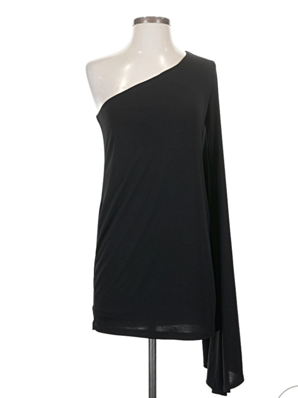 Trina Trina Turk Black One-Shoulder Tunic Top